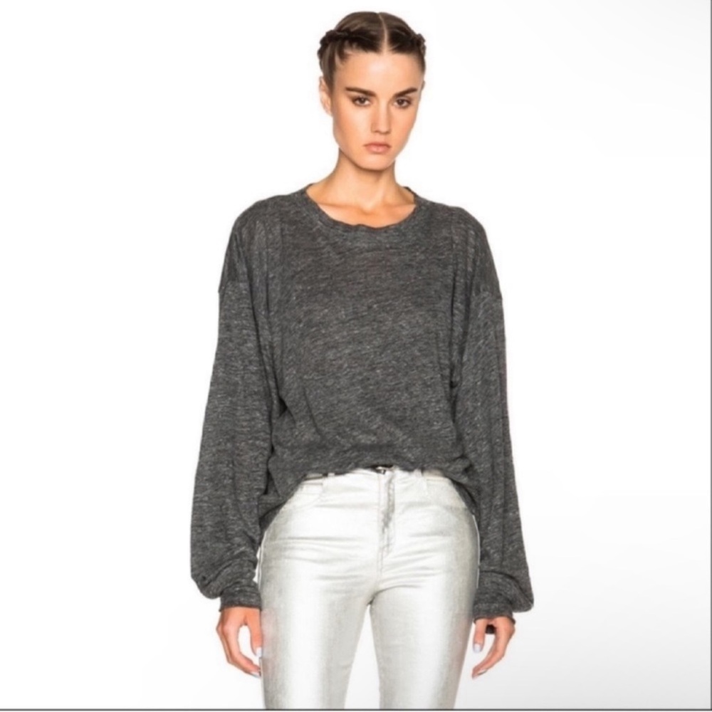 Isabel Marant Gray Klow Linen Top Size Large